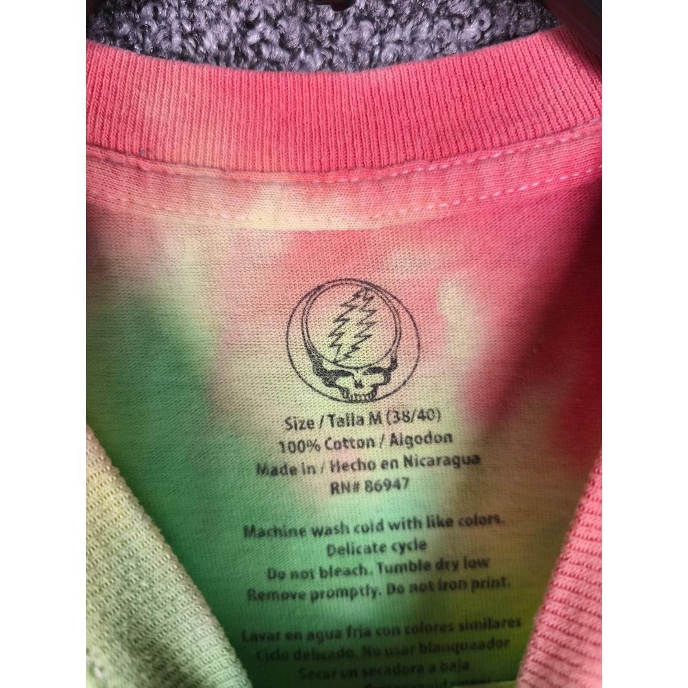 Grateful Dead Dancing Bears Rainbow Tie Dye Graphic T-Shirt Mens Medium 2016 - Picture 3 of 8